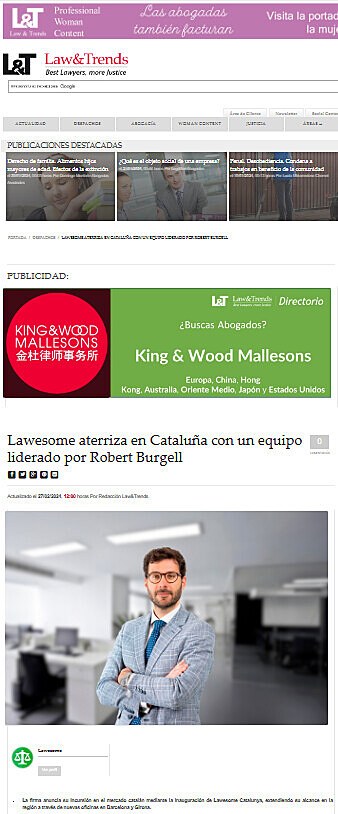 Lawesome aterriza en Catalua con un equipo liderado por Robert Burgell